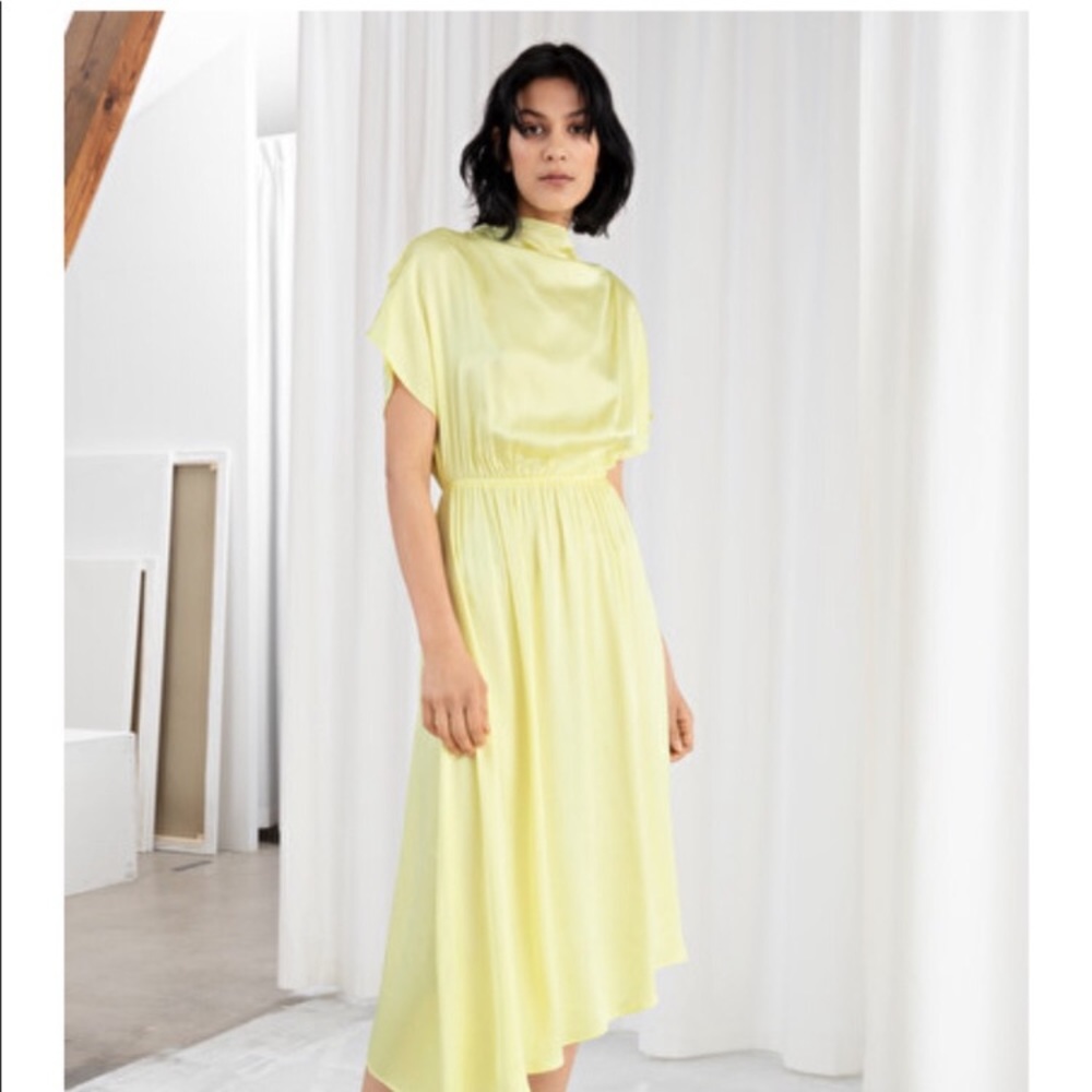 Yellow Satin Dress